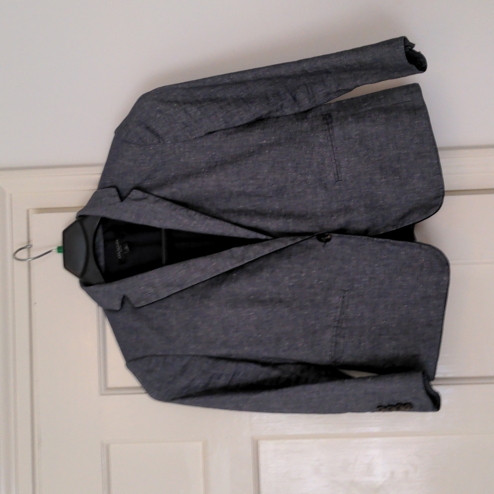 Ann Taylor Petite Newbury Blazer in Piped Chambray
